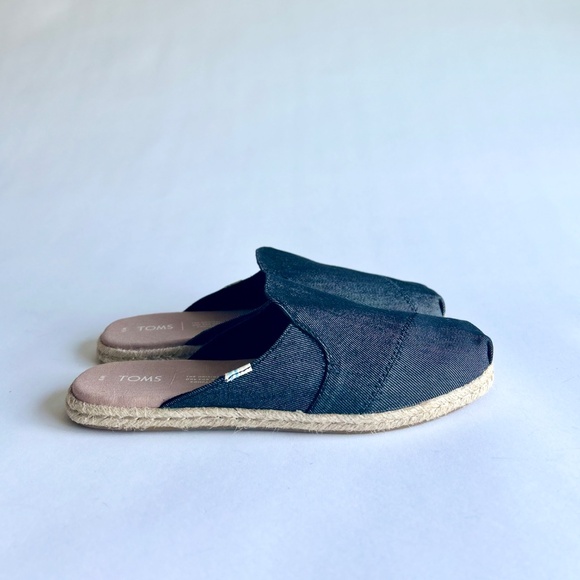 New Tom’s Grey Fabric Espadrille Mules size 9 - Picture 2 of 14